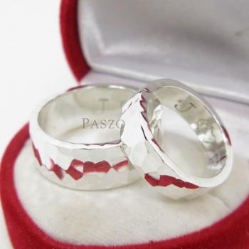 แหวนเงินคู่รัก แหวนลายค้อนทุบ แหวนเกลี้ยงเงินแท้ #9