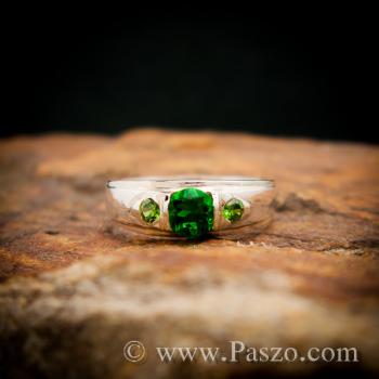 แหวนมรกต แหวนพลอยสีเขียว แหวนเงินแท้ #2