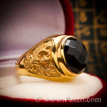 แหวนผู้ชายทอง แหวนครุฑ ฝังนิล #1