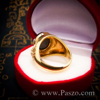 แหวนผู้ชายทอง แหวนครุฑ ฝังนิล #4