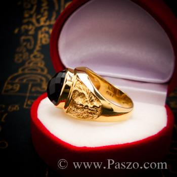 แหวนผู้ชายทอง แหวนครุฑ ฝังนิล #5