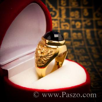 แหวนผู้ชายทอง แหวนครุฑ ฝังนิล #7