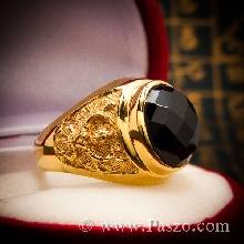 แหวนผู้ชายทอง แหวนครุฑ ฝังนิล แหวนทองแท้ แหวนนิลผู้ชาย