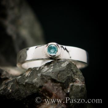 แหวนพลอยสีฟ้า บูลโทพาซ แหวนเงินแท้ #5