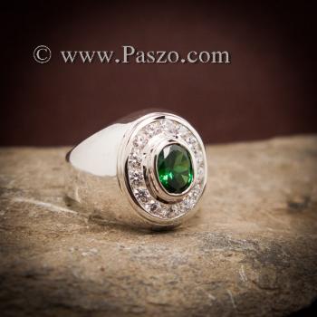 แหวนผู้ชายมรกต แหวนเงินผู้ชาย แหวนผู้ชายสีเขียว #1