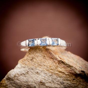 แหวนพลอยสีน้ำทะเล อความารีน แหวนเงินแท้ #1
