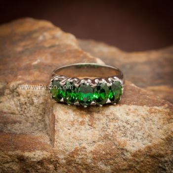 แหวนมรกต แหวนพลอยสีเขียว แหวนแถว #1