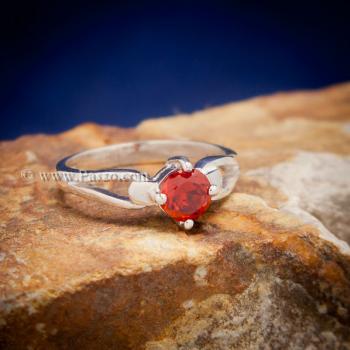 แหวนพลอยสีส้ม แหวนโกเมน แหวนเงินแท้ #1