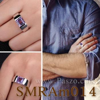 แหวนพลอยอะเมทิสต์ แหวนผู้ชาย พลอยสี่เหลี่ยม #4