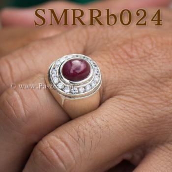 แหวนพลอยทับทิม กินบ่อเซี่ยง แหวนผู้ชายเงินแท้ #7
