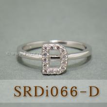 แหวนตัวดี แหวนตัวอักษร D แหวนเงิน ฝังเพชร แหวนเพชร