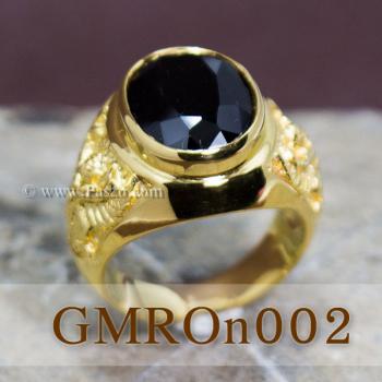 แหวนครุฑ แหวนผู้ชายทอง ฝังนิล #6