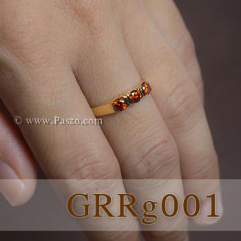 แหวนโกเมน แหวนทองแท้ พลอยสีส้ม #3