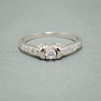 แหวนเพชร แหวนผู้หญิง แหวนเงินแท้ #2