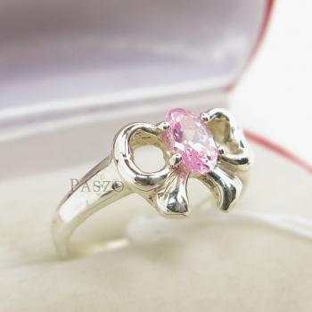 แหวนโบว์ แหวนพลอยโทพาซ สีชมพู #3