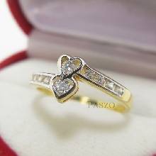 แหวนเพชร แหวนรูปหัวใจ หัวใจคู่ แหวนทองชุบ