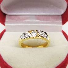 แหวนเพชร ตัวแหวนaชุบทองแท้ 5 ไมครอน เบอร์แหวน 50