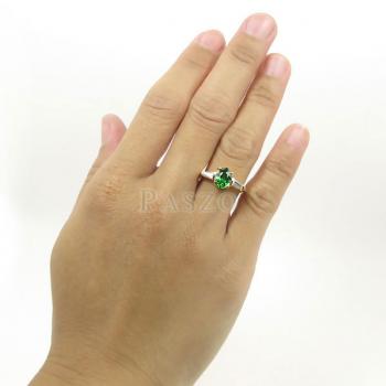แหวนมรกต ปะดับเพชร แหวนพลอยสีเขียว #3