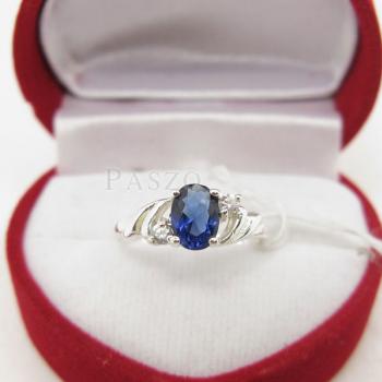แหวนไพลิน แหวนเงินแท้ฝังพลอยไพลิน พลอยสีน้ำเงิน #4