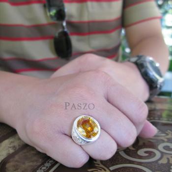 แหวนมังกร แหวนพลอยสีเหลือง แหวนผู้ชายเงินแท้ #4
