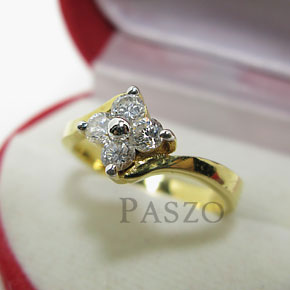 แหวนดอกไม้ แหวนเพชร แหวนทองชุบ #2