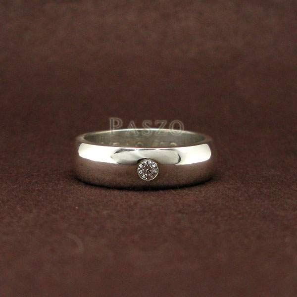 แหวนเพชร แหวนกว้าง6มิล แหวนเกลี้ยงหน้าโค้ง #1