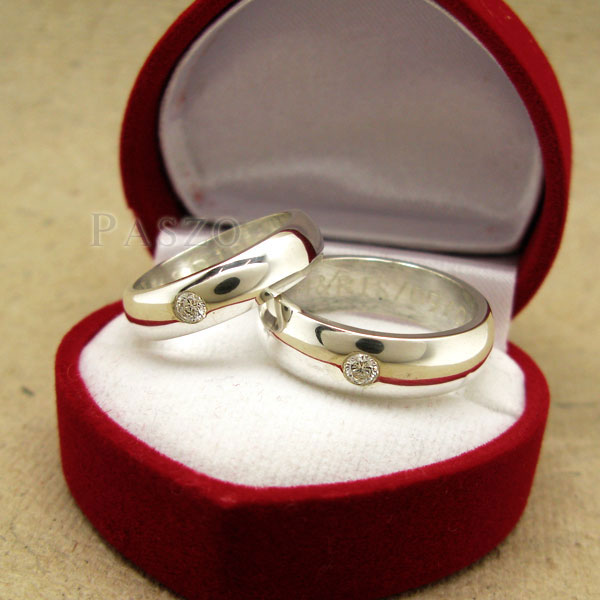 แหวนคู่รัก แหวนเกลี้ยงเงินแท้ หน้าโค้งมนขอบตรง #2