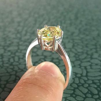 แหวนพลอยเพอริดอท พลอยสีเขียวน้ำมะนาว แหวนเงิน #7